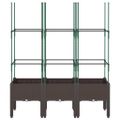vidaXL Záhradný kvetináč s mriežkou hnedý 120x40x142,5 cm PP