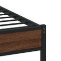 vidaXL Kovový posteľný rám bez matraca hnedý dub 90x200 cm