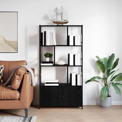 vidaXL Regál na knihy Čierny dub 80 x 30 x 155,5 cm Kompozitné drevo