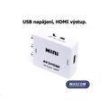 Prepočítavač MASCOM AHC 01 LT video/audio 3x CINCH IN | 1x HDMI OUT 720P/1080P
