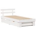 vidaXL Rám postele Biela 80 x 200 cm Masívne borovicové drevo
