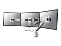Montážna sada - plný pohyb - pre 3 LCD displeje - hliník - biela - veľkosť obrazovky: 17"-24" - upevnenie svorkou, priechodka, upevniteľné na stôl