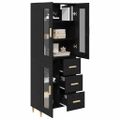 vidaXL Highboard Čierny dub 69,5 x 34 x 180 cm Kompozitné drevo