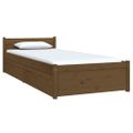vidaXL Posteľný rám so zásuvkami medový 75x190 cm malé jednolôžko