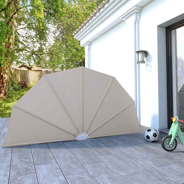 vidaXL Skladacia bočná markíza na terasu, krémová 160 cm