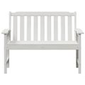 vidaXL Záhradná lavička Biela 120 x 59 x 88 cm HDPE