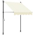 vidaXL Zaťahovacia markíza krémová 150x150 cm látka a oceľ