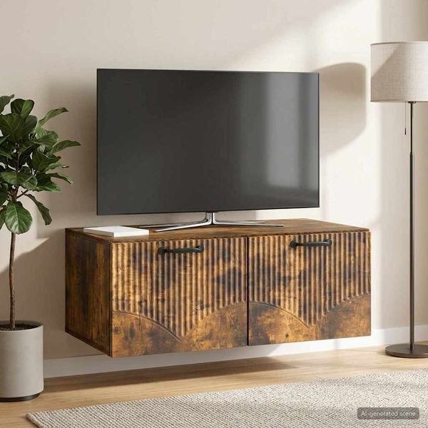 vidaXL Nástenná TV skrinka Nástenný Dymový dub 78,5 x 41 x 30 cm