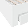 vidaXL Posteľný rám so zásuvkami biely 90x200 cm kompozitné drevo