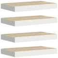 vidaXL Plávajúce nástenné police 4 ks dubové a biele 50x23,5x3,8 cm MDF
