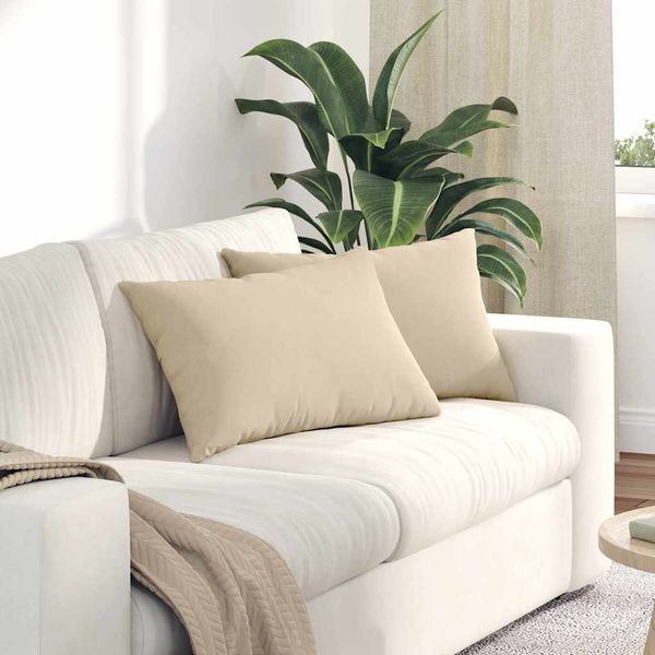 vidaXL Vankúše na pohovku 2 pcs Krémová 60 x 40 cm látka