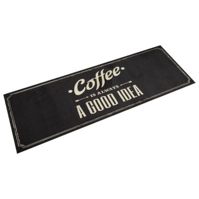 vidaXL Kuchynský koberec, prateľný, nápis Coffee 60x180 cm, zamat