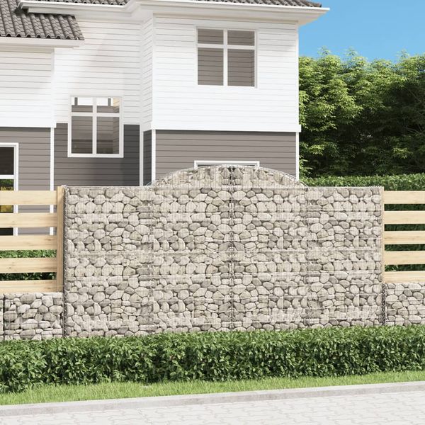 vidaXL Oblúkové gabiónové koše 9ks 300x30x160/180cm pozinkované železo