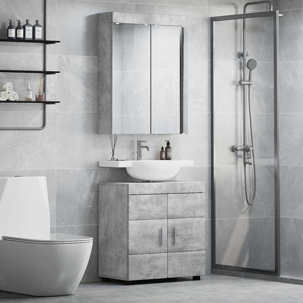 vidaXL Sada kúpeľňového nábytku TULUM 2 pcs Betónová šedá