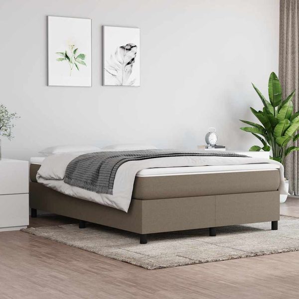 vidaXL Boxspring posteľ s matracom sivohnedý 140x190 cm látka