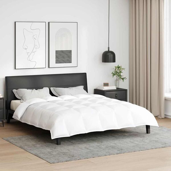 vidaXL 2-v-1 Prikrývka Biela 240 x 220 cm Perie