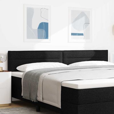 vidaXL LED hlavová doska s LED pásikmi Čierny 200 cm látka