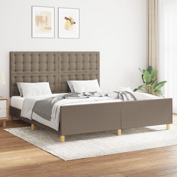 vidaXL Posteľ bez matracasivohnedá 160x200 cm látka