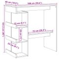 vidaXL Barový stôl s úložným stojanom Old Wood 100x48x101,5 cm