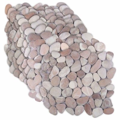 vidaXL Kamenné dlaždice Béžová a svetloružová 30 x 30 cm Riečny štrk