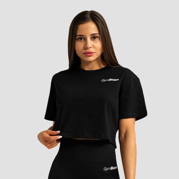 Dámske tričko Cropped Limitless Black - GymBeam, veľkosť S, veľkosť oblečenia S