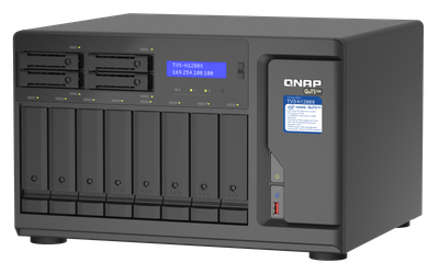 QNAP TVS-h1288X-W1250-16G (Xeon 3,3GHz, ZFS, 16GB ECC RAM, 8x 3,5'' + 4x 2,5'', 2x M.2 NVMe, 4x 2,5GbE)