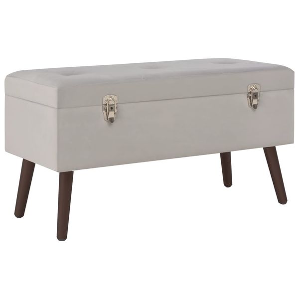 vidaXL Lavica s úložným priestorom 80 cm sivá zamat