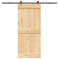 vidaXL Posuvné dvere NARVIK Prírodná a čierna 90 x 210 cm (213,5 cm)