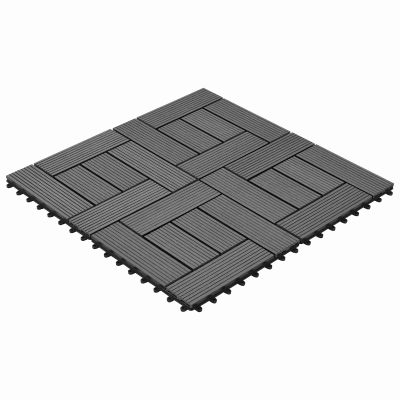 vidaXL Dlažba na terasu 22 pcs Sivá 30 x 30 cm drevoplast