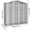 vidaXL Oblúkový gabionový kôš 200x50x180/200 cm pozinkované železo