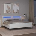 vidaXL Rám postele s matracom Biela 200 x 200 cm Umelá koža