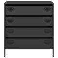 vidaXL Komoda čierna 68x39x73,5 cm oceľ valcovaná za studena