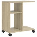 vidaXL Bočný stolík s kolieskami sonoma 50x30x55 cm kompozitné drevo