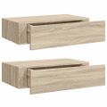 vidaXL Zásuvkové police nástenné 2 ks dubové 40x23,5x10 cm MDF