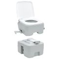 vidaXL Kempingové WC Šedý a biely 41,5 x 36,5 x 42 cm Polyetylén