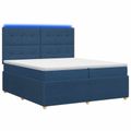 vidaXL LED boxspring posteľ s matracom Modrá 200 x 200 cm Látka