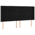 vidaXL Čelo postele s LED čierne 163x16x118/128 cm zamat