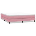 vidaXL Posteľný rám boxsping bez matracom ružový 180x210 cm zamat