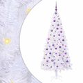 vidaXL Umelý vianočný stromček s 300 LED-i Biela 210 cm PVC a oceľ