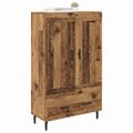 vidaXL Highboard Staré drevo 69,5 x 31 x 115 cm Kompozitné drevo