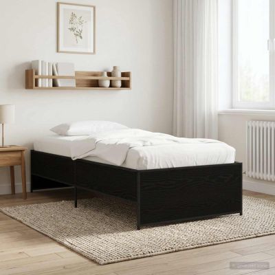 vidaXL Rám postele Čierny dub 80 x 200 cm Kompozitné drevo