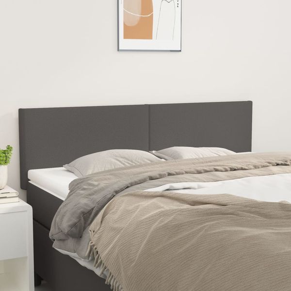 vidaXL Čelá postelí sivé 144x5x78/88 cm umelá koža