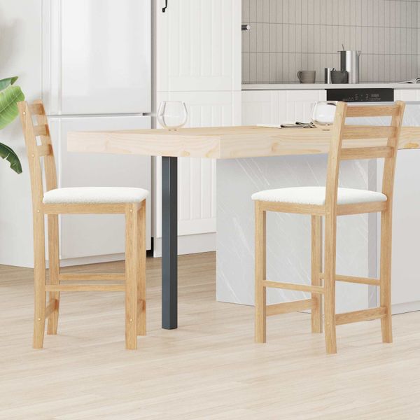vidaXL Jedálenské stoličky 2 pcs Prírodná 40 x 47,5 x 99,5 cm