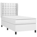 vidaXL Boxspring posteľ s matracom biela 90x190 cm umelá koža