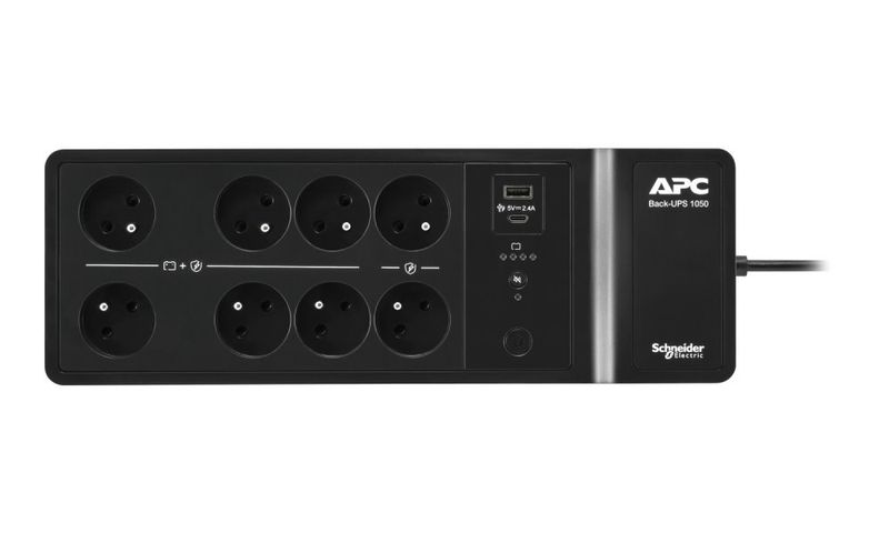 APC Back-UPS 1050VA, BE1050G2-FR, 8 French outlets Záložní zdroj, 1050VA, 600W, 230V, USB a USB-C nabíjecí porty, 8× ceská zásuvka (FR)