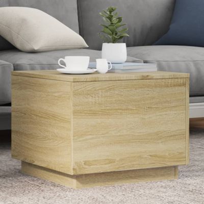 vidaXL Konferenčný stolík s LED svetlami dub sonoma 50x50x40 cm