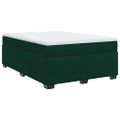 vidaXL Posteľný rám boxsping s matracom tmavozelený 160x200 cm zamat