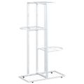 vidaXL 4-poschodový stojan na kvety 43x22x76 cm biely kov