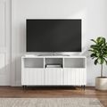 vidaXL TV skrinka Biela s vysokým leskom 102 x 34,5 x 50 cm