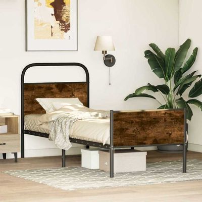 vidaXL Posteľný rám bez matraca 75x190 cm dub sonoma kompozitné drevo